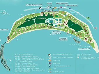  Карта курорта HIDEAWAY BEACH RESORT & SPA 5*, Мальдивы, Хаа-Алифу