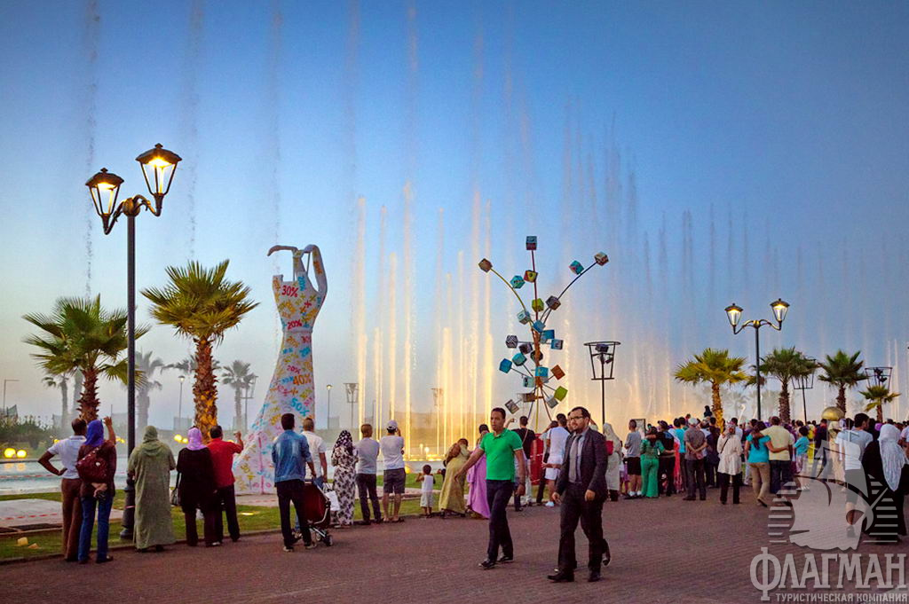  Современный город - Марокко Молл, танцующие фонтаны